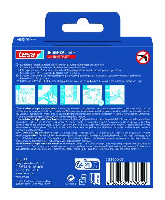 Plakband tesa Nano dubbelz 30mmx3m