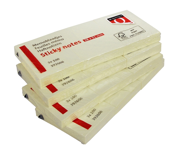 Sticky notes Quantore 38x51mm yellow