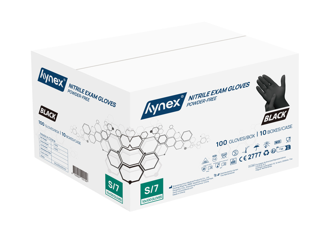 Handschoen Hynex S nitril zwart pak à 100 stuk
