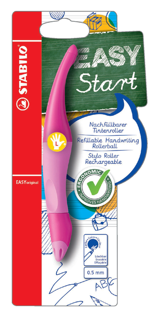 Rollerpen STABILO Easyoriginal linkshandig roze/lichtroze blister à 1 stu