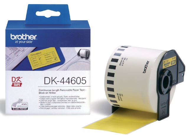 Label Brother DK-44605 continuous 62mm 1 roll of 30m yellow