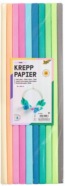 Crêpepapier Folia 50x200cm Trend 10 kleure