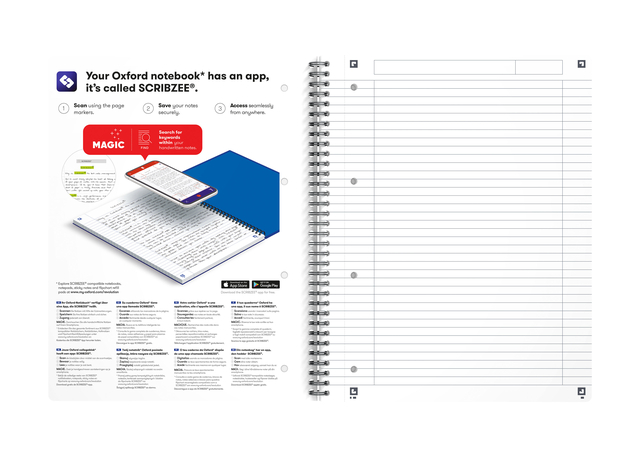 OXFORD Office Essentials A4+ Soft Card Twin-wire Notebook Ruled 180 Pages Assorted Colours SCRIBZEE® Compatibl