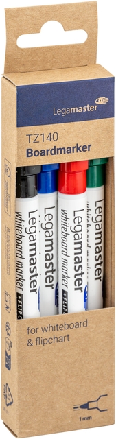 Whiteboardmarker Legamaster TZ 140 rond 1mm assorti blister à 4 stuks