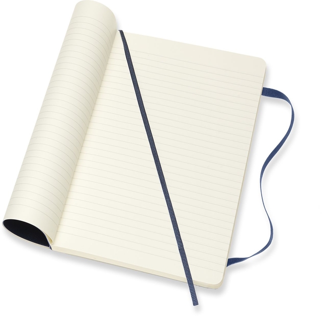Notitieboek Moleskine large 130x210mm lijn soft cover sapphire blue