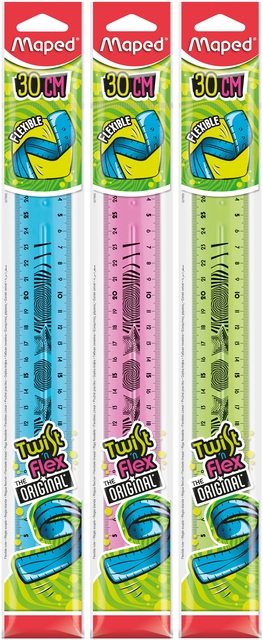 RULER MAPED TWIST'N FLEX 30CM ASS
