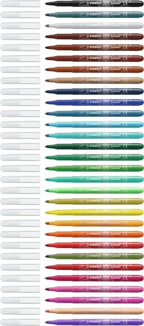 Viltstift STABILO power 280/12 assorti etui à 12 stuks
