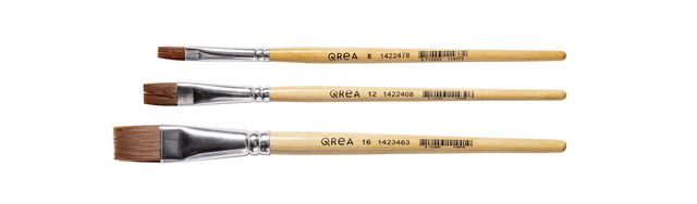 Kwast Qrea synthetisch set à 3 breedte