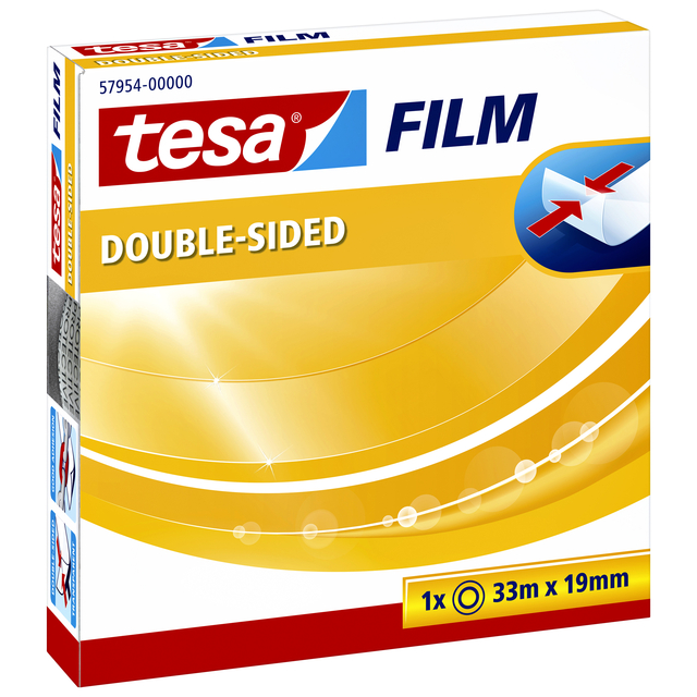 tesafilm double-sided tape, 33m:19mm, transparent