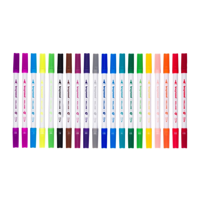 Viltstift Bruynzeel Kids Twin Points blister à 20 stuks assort