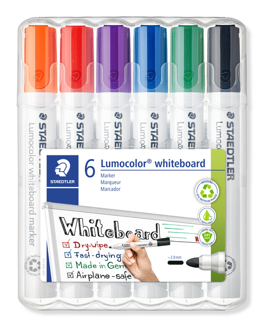 Felt-tip pen Staedtler Lumocolor 351 whiteboard set of 6 pieces assorted
