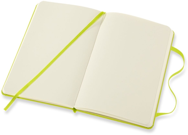 Notitieboek Moleskine pocket 90x140mm blanco hard cover lemon green