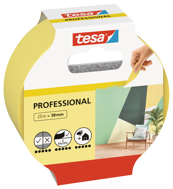 tesa Masking Tape PRECISION INDOOR ecoLogo for extreme flat paint edges,25m:25mm