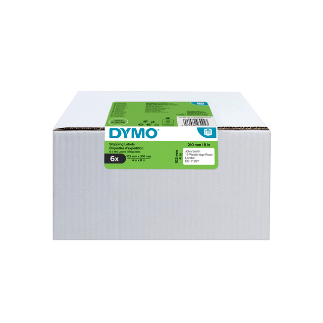 Etiket Dymo LabelWriter 5XL verzendlabel 102x210mm 6 rollen á 140 stuks wi