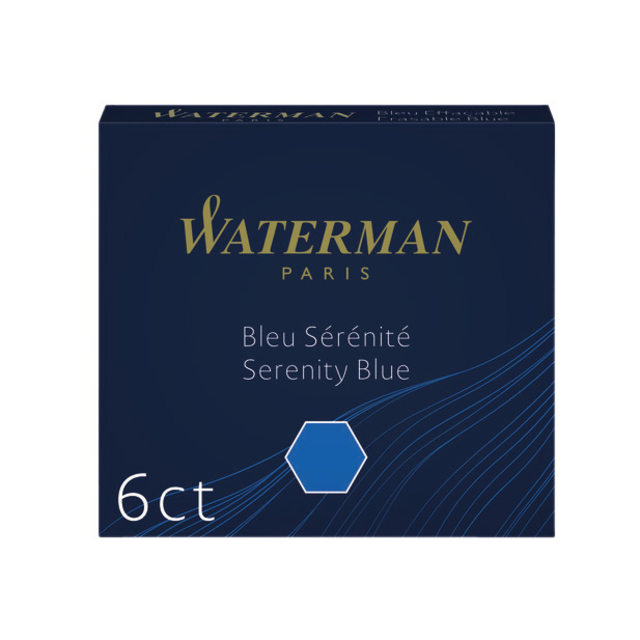 Inktpatroon Waterman internationaal Florida blauw pak à 6 stuk