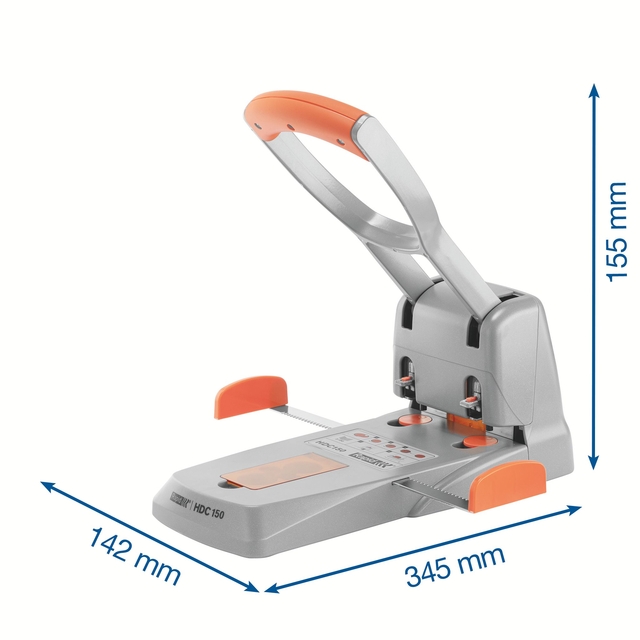 Two-Hole Punch Rapid HDC150/2 Supreme Heavy Duty 150sheet silver/orange