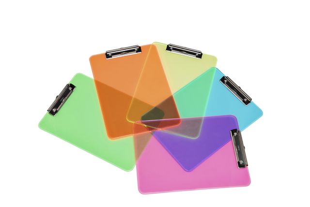 Klembord MAUL A4 staand transparant PS neon blauw