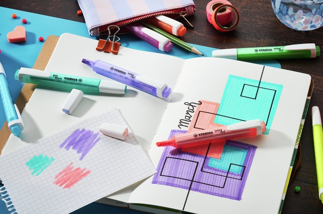 Markeerstift STABILO Swing cool 275/4 assorti etui à 4 stuks