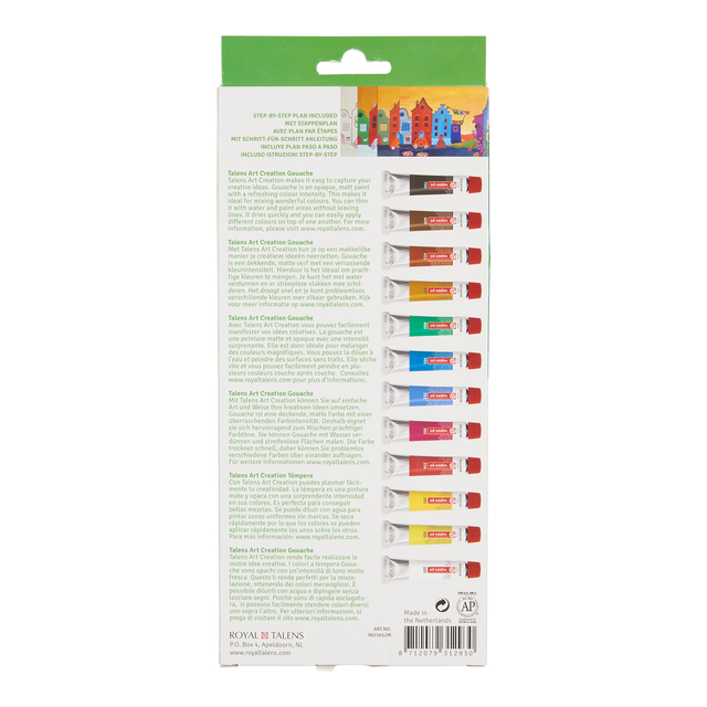 Talens Art Creation gouache set 12 tubes 12 ml
