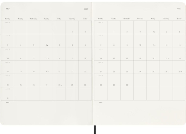 Agenda 2027 Moleskine 12M Planner Weekly 7dagen/1pagina xl sc black