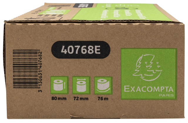 Telrol Exacompta 80mmx76m kern Ø12mm thermisch fenolvri