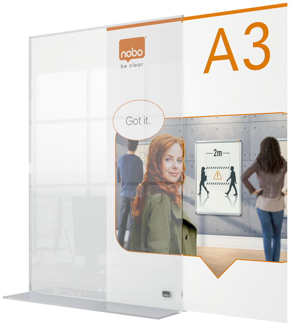 Infobord Nobo Premium Plus A3 acryl vrijstaand
