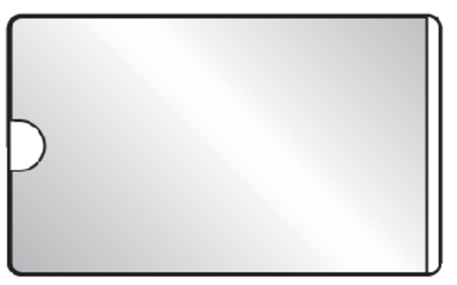 10x 3L adhesive business card pockets  60x95mm, short side open