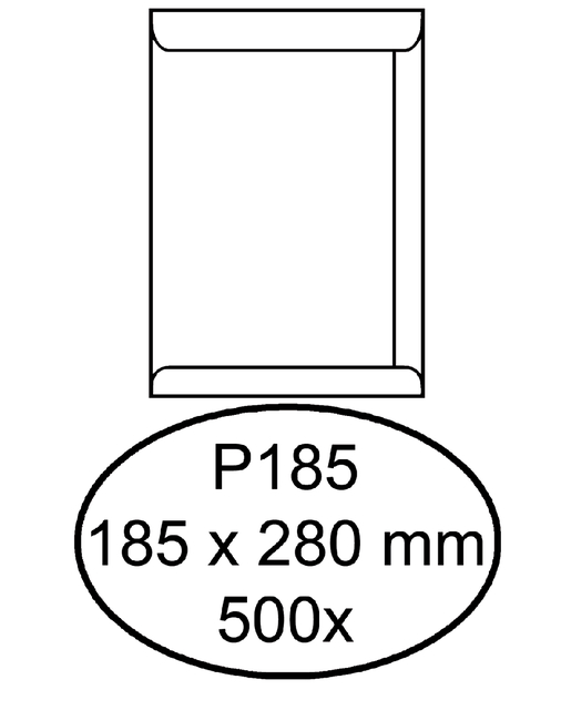 Pocket P185 gum white 100gsm FSC