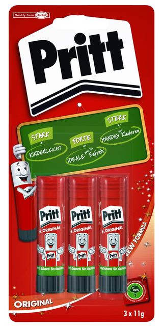 Glue stick Pritt Stick Original 11gr blister of 3 pieces
