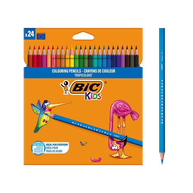 Kleurpotloden BicKids Tropicolors assorti blister à 24 stuk