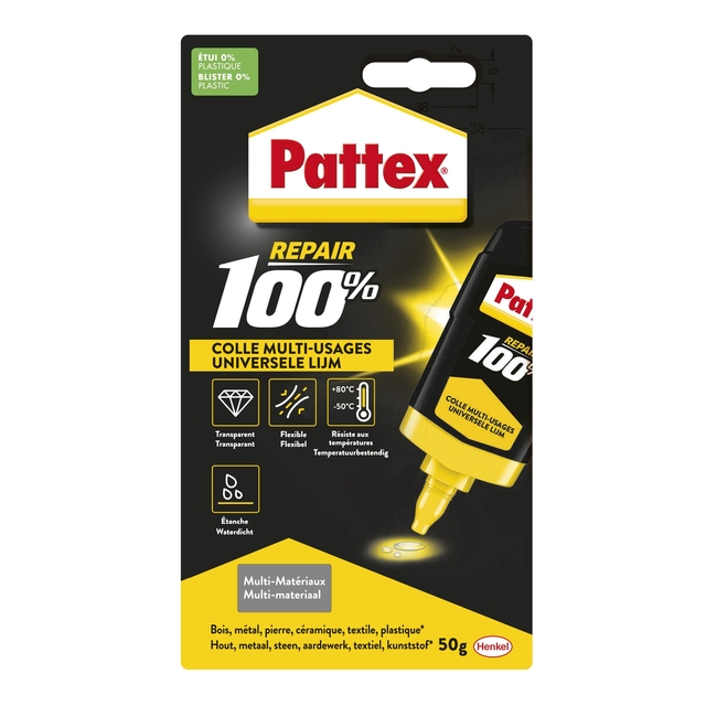 All-purpose glue Pattex 100% tube 50 grams on blister