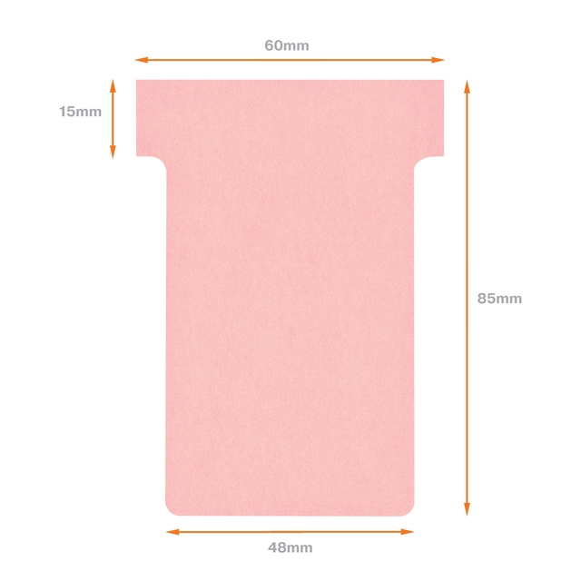 T-kaart Nobo nr.2 48mm roze 100 stuks