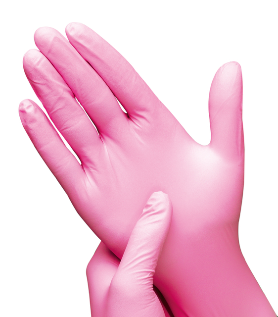 Handschoen Hynex nitril M roze 3.5gr 100 stuks