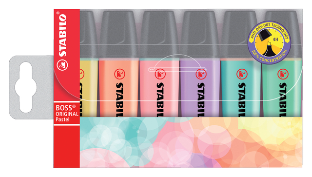 StabiloBoss Pastel Highlighters Astd Pk6