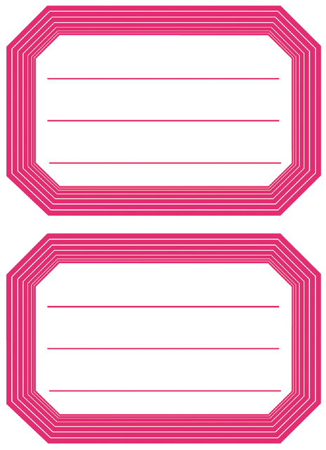 Book labels 82x55mm red frame lined 6 sh.
