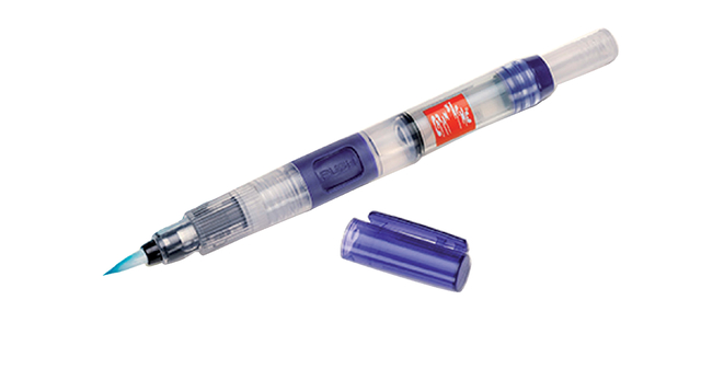 Penseel Caran d'Ache medium, breed , fibre tip set à 3s