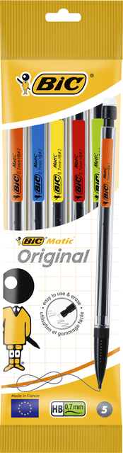 Vulpotlood Bic Matic Original HB 0.7mm assorti zak à 5 stuk