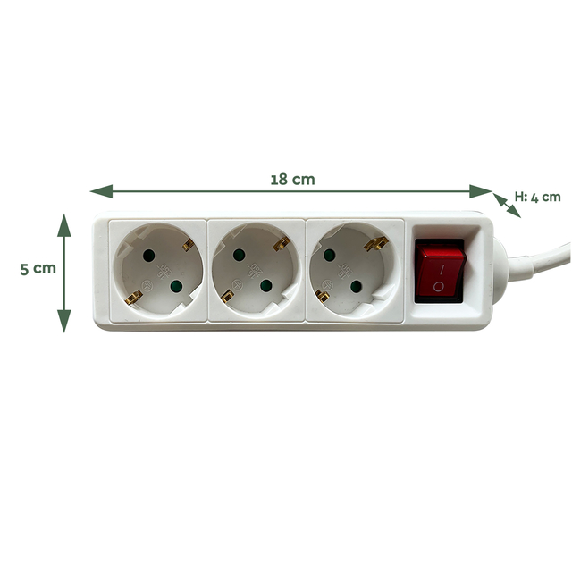 Stekkerdoos BRASQ  3 voudig 3 meter wit
