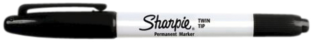Viltstift Sharpie rond Twin tip ultra fijn & F zwart blister à 1 stuk