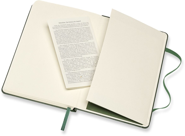 Notitieboek Moleskine pocket 90x140mm blanco hard cover myrtle green
