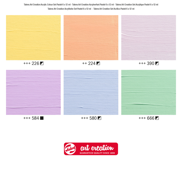 Acrylverf Talens Art Creation Pastel 12ml set à 6 kleuren