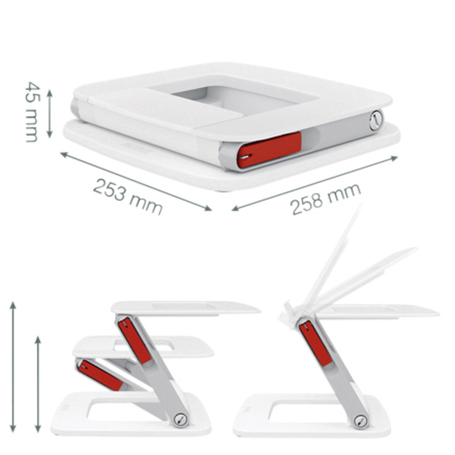 Laptopstandaard Leitz Ergo verstelbare multihoek wit