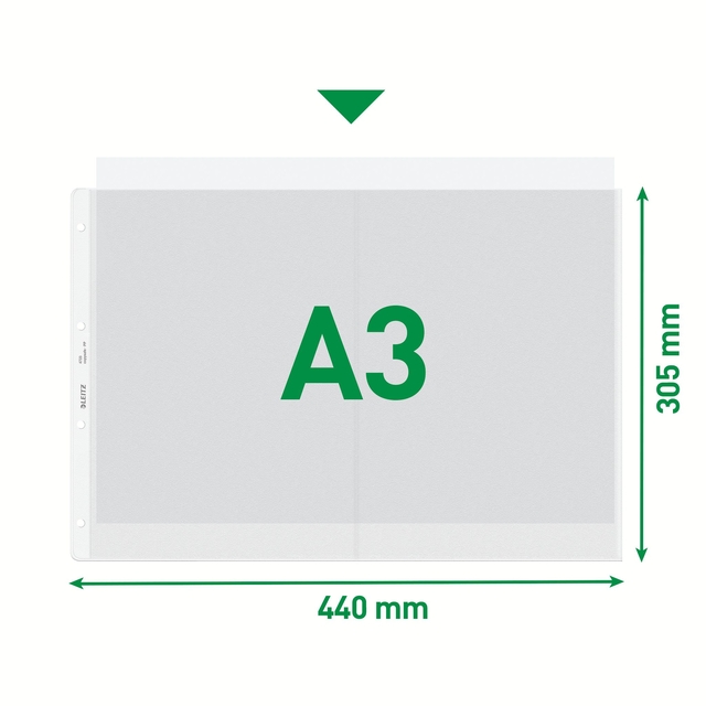 Showtas Leitz Premium copy safe 0.13mm PP A3 landscape transparant 50 stuks
