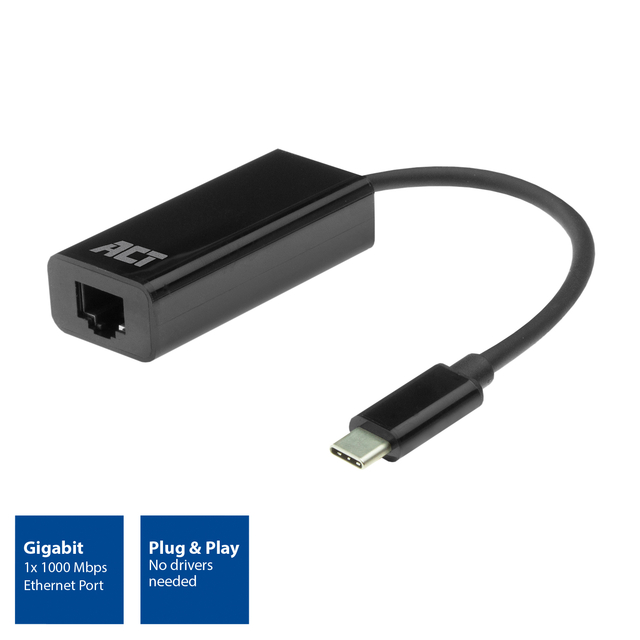 Adapter ACT USB-C naar Gigabit Ethernet