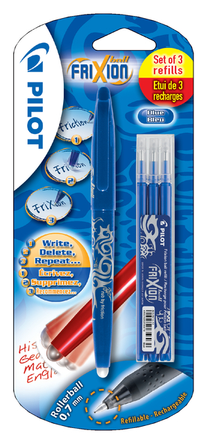 Blis FriXion Ball 0.7 Blue - 3 Refills Set