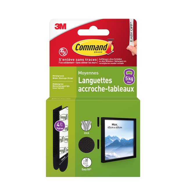 Bevestigingsstrip Command middelgroot klik vast  5,4kg zwart