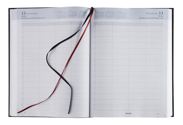 Agenda 2027 Brepols Bremax Santex A4 1dag/2pagina's 8 kolommen zwart