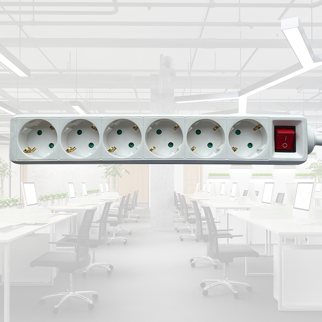 Stekkerdoos BRASQ  6 voudig 3 meter wit