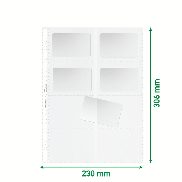 Showtas Leitz Premium voor visitekaartjes copy safe PP A4 glashelder 10 stuks
