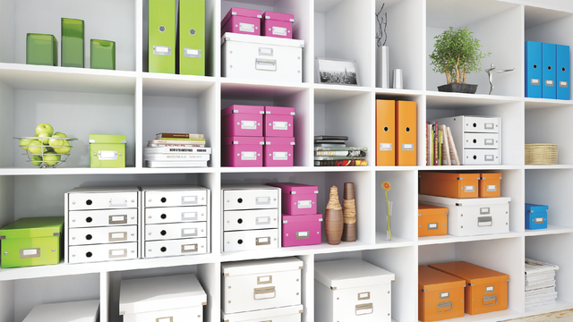 Opbergdoos Leitz Click & Store WOW middel gerecycled karton 281x200x370mm roze